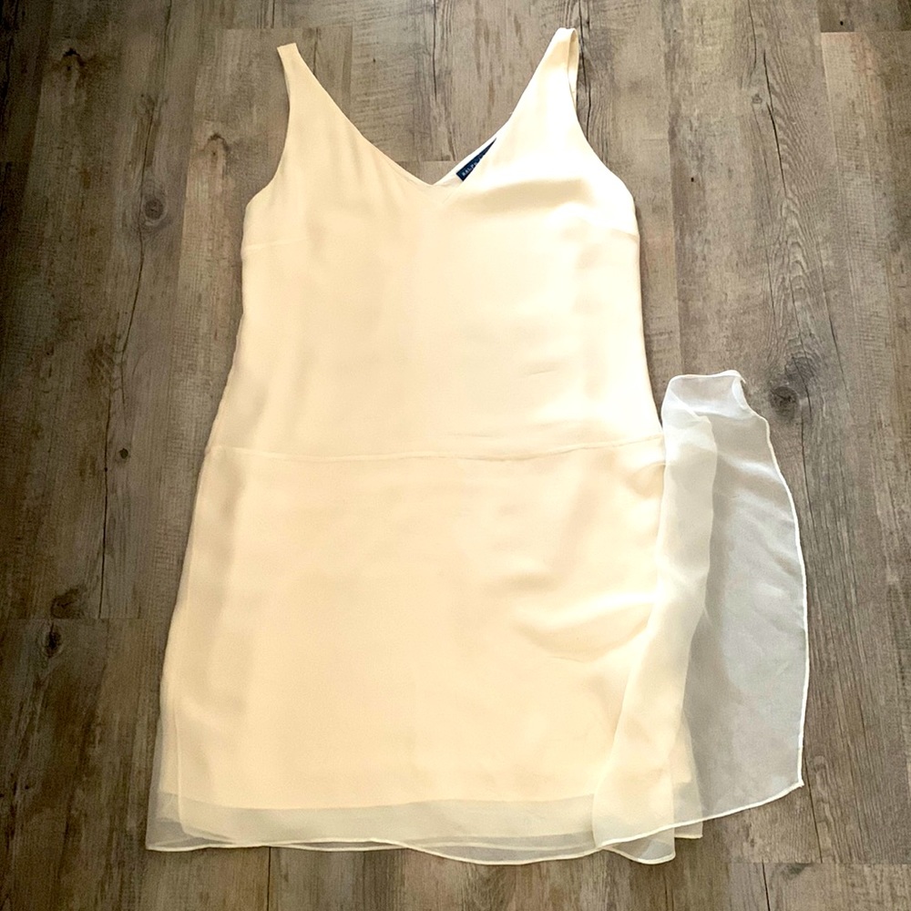 Ralph Lauren dress, fully lined, silk, ivory sz.6